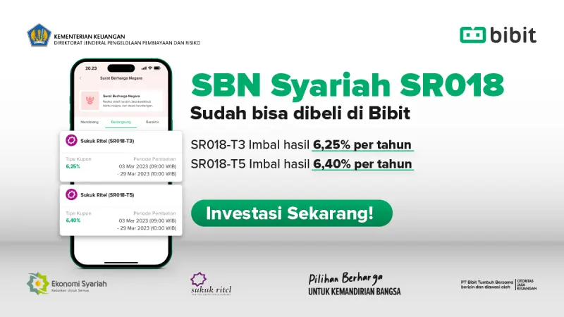 Dijamin Negara, SBN Syariah SR018 Sudah Bisa Dibeli via Bibit.id. Begini Caranya!