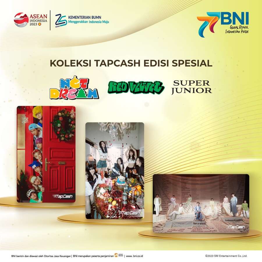 BNI Rilis TapCash Desain Spesial SUPER JUNIOR, Red Velvet dan NCT DREAM