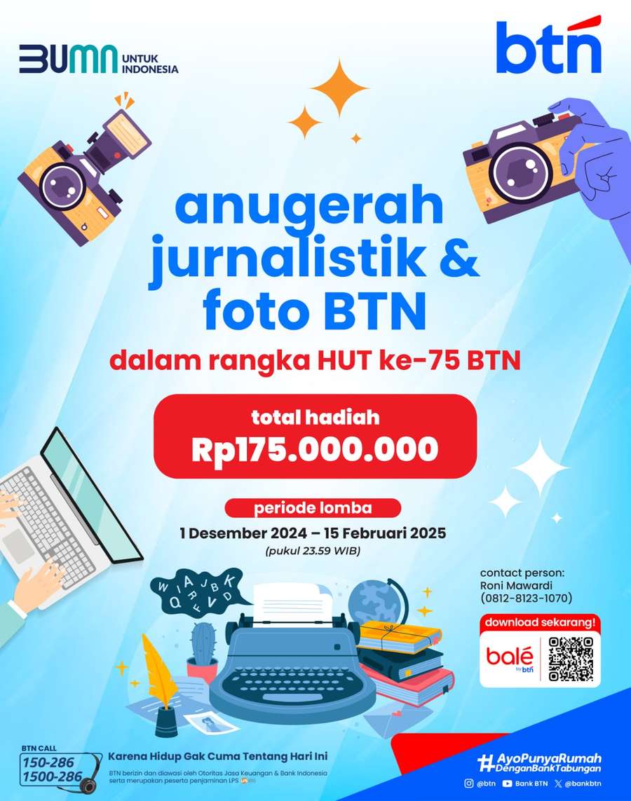 BTN Gelar Kompetisi Karya Jurnalistik dan Foto 2025, Hadiahnya Rp175 Juta!