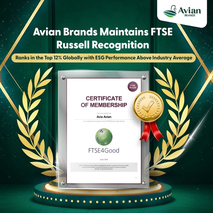Avian Brands Masuk Top 12% Global ESG FTSE Russell, Kinerja Lampaui Rata-rata Industri
